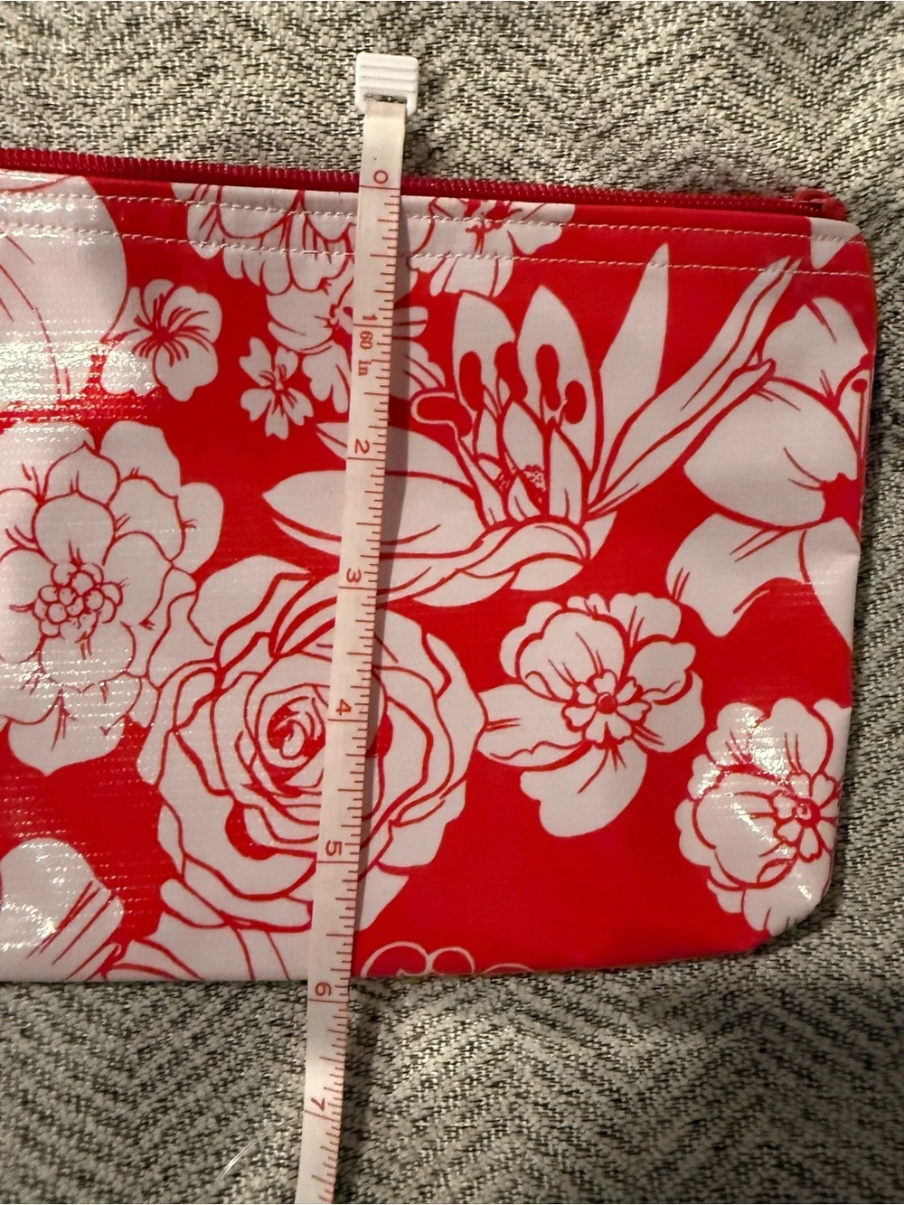 Red and White Floral Pouch Set - Women Accessories